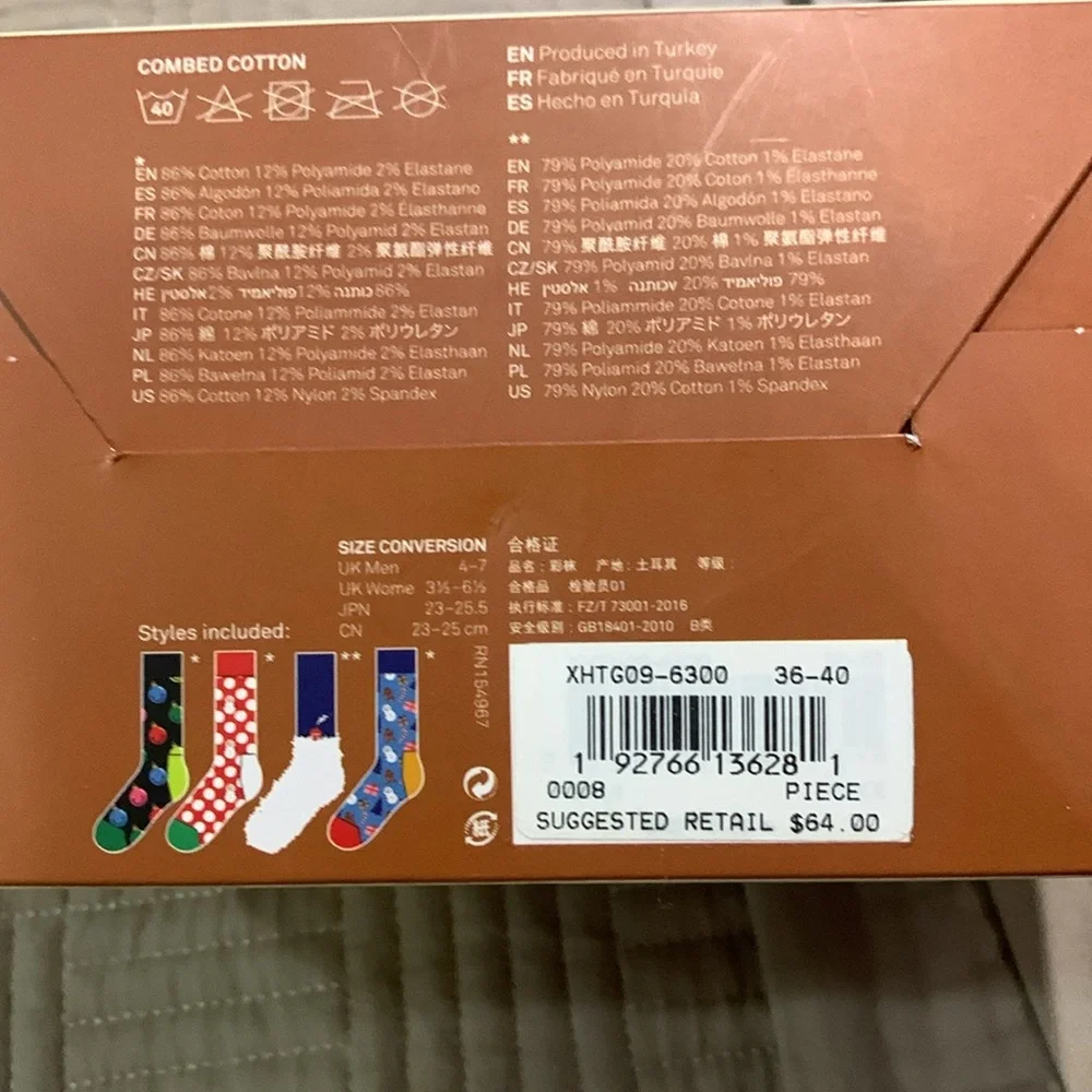 NWOT Happy Socks Holiday Time Socks Gift Set - 4 Pair